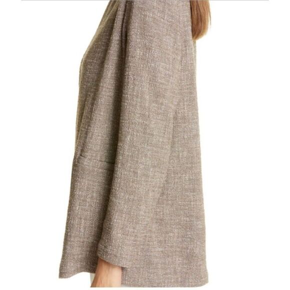 Eileen Fisher Womens Driftwood‎ Cotton Slub Tweed Open Front Blazer Brown Medium - Picture 5 of 10